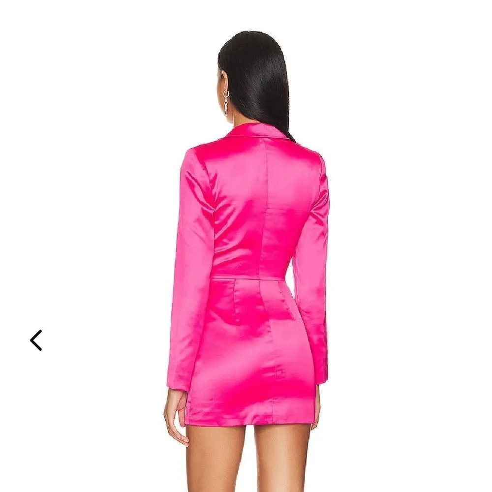 NWT Lovers and Friends Andie blazer dress pink satin mini cut out Revolve XL
